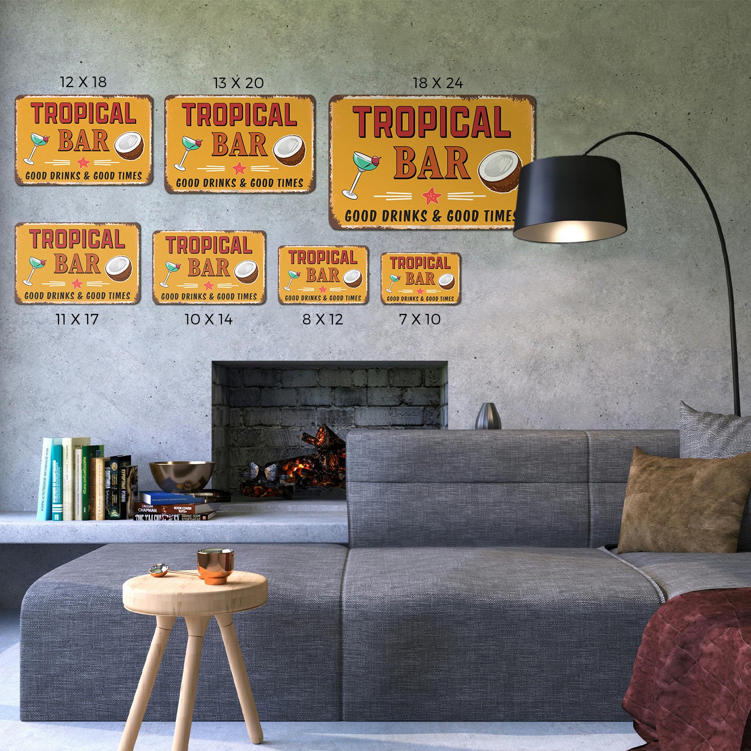 Tropical Bar Sign Rum Lime Sunshine Durable Perfect for Patios Tiki Bars Pool