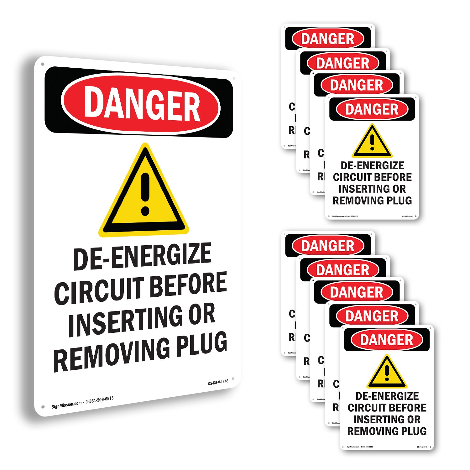 De OSHA Danger Sign Metal, Plastic, Or Decal – 5 or 10 Pack