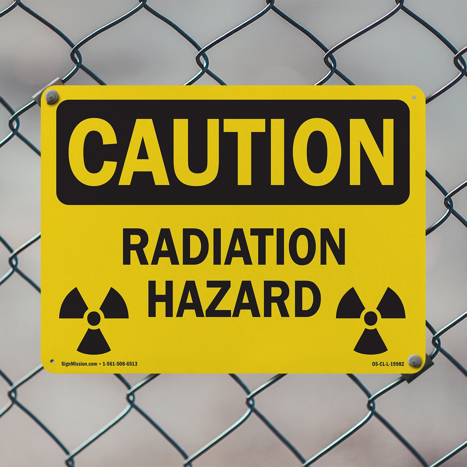 Radiation Hazard (with biohazard graphic) OSHA Caution Sign, Decal 5 or 10 Pack