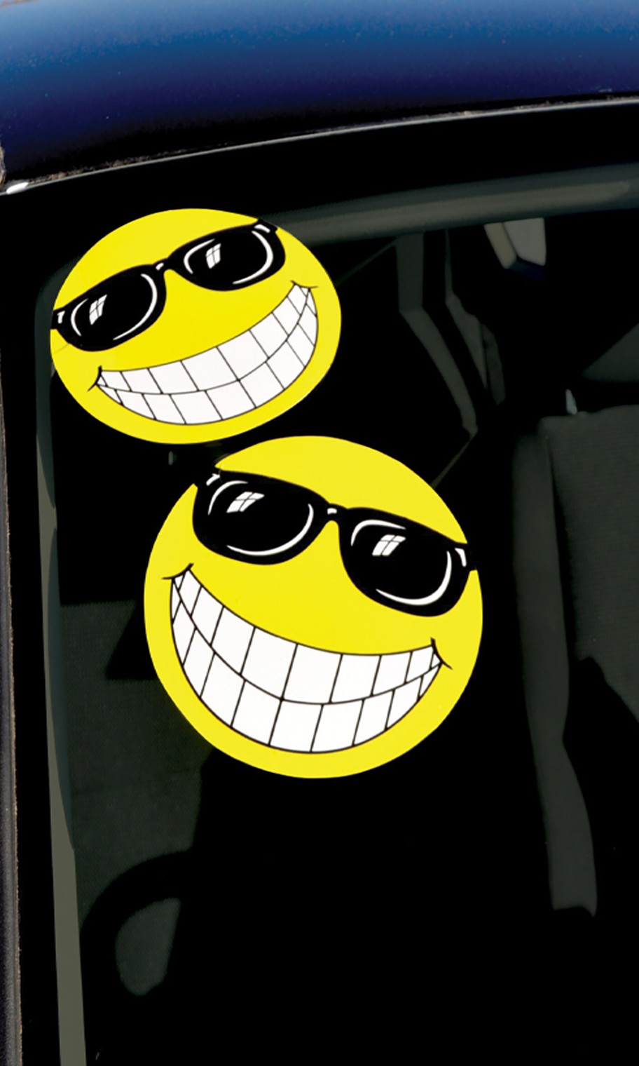 SSWBasics Yellow Smiling Face with Sunglasses Impulse Stickers – Pack of 12