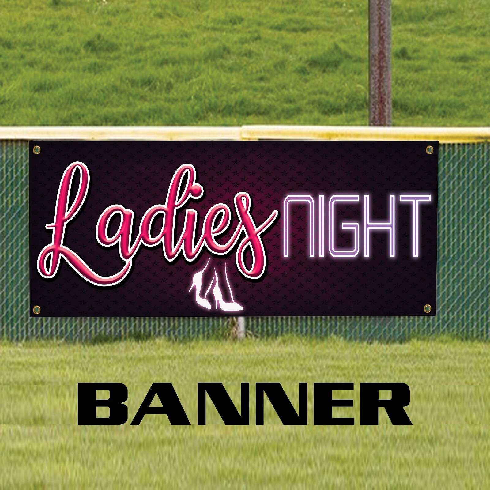 Ladies Night Garments Business Advertising Vinyl Banner Sign With Metal Grommets