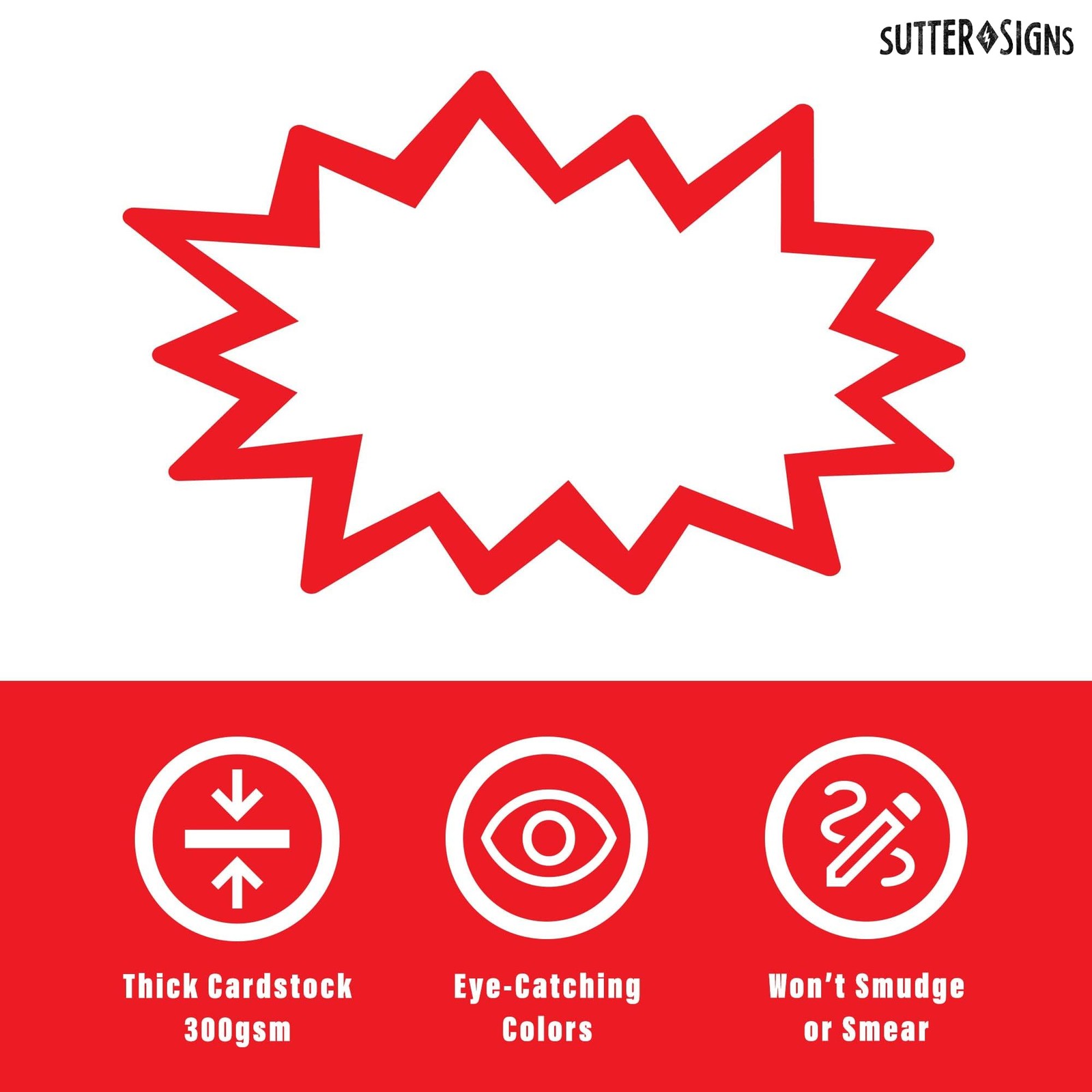 Starburst Signs with Stickers 200pcs | Sale Price Tags for Garage 2×3, White