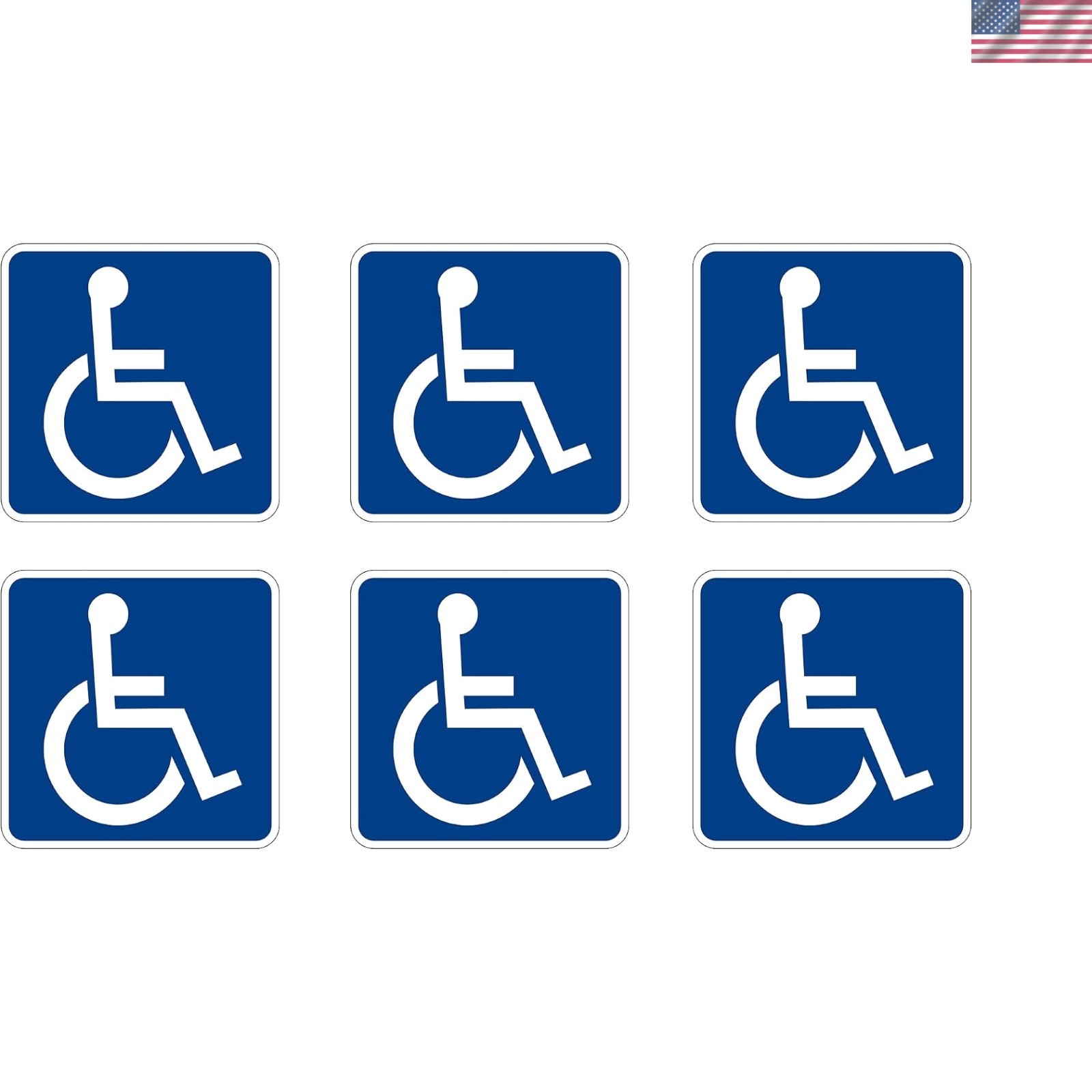 Bright Blue Wheelchair Symbol Stickers for Enhanced Accessibility – 3×3 Inches