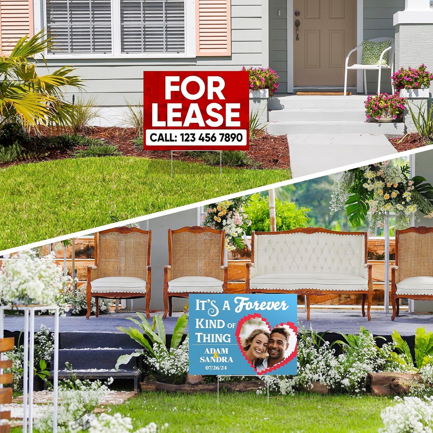 Custom Yard Sign, Double Sided Lawn Sign – 2 Pack,18×24 Inches, Personalize w…