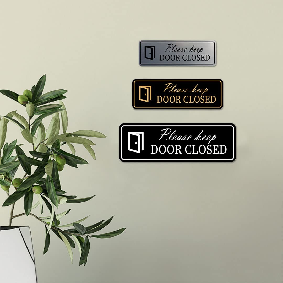 Standard Please Keep Door Closed Sign Blue – Large