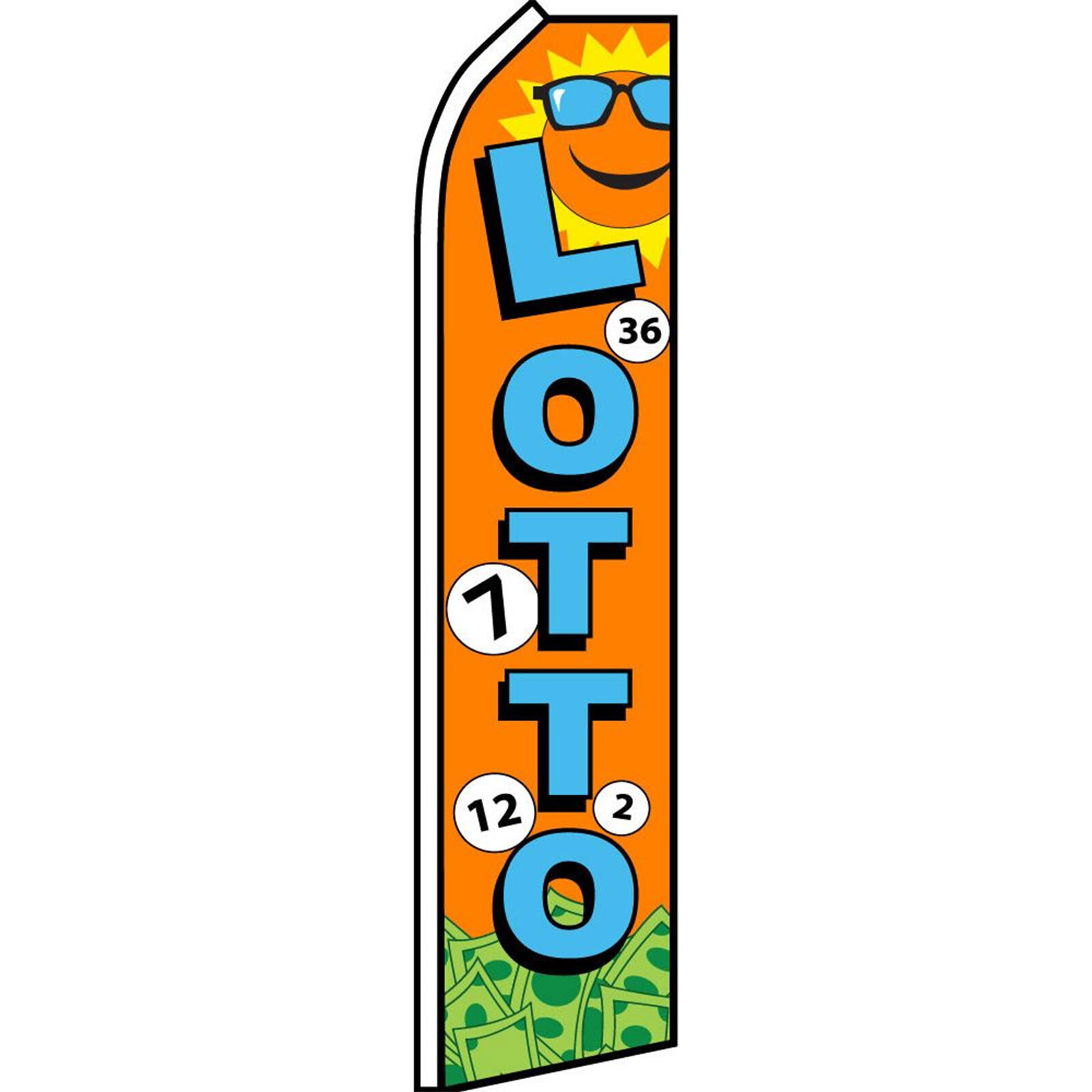 Lotto W/Sun 2 1/2 ft X 11 1/2 ft Swooper Flag
