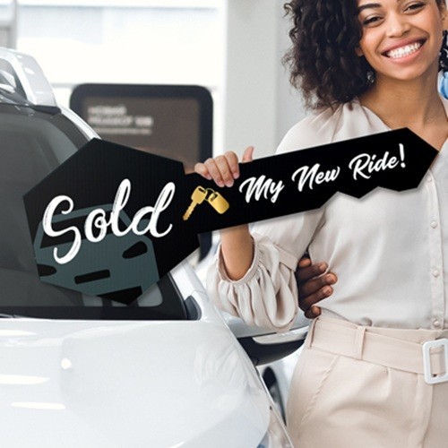 Car Dealership Celebration Sign 24 x 10 Inch Photo Prop Auto Sales Real Estate