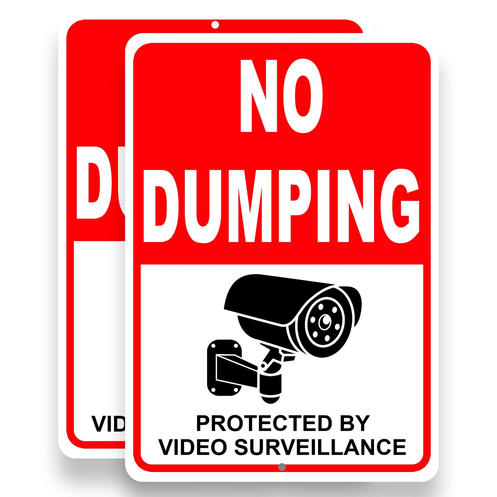 2 Pack No Dumping Aluminum Sign Rust-Free UV Protected and Weatherproof, 10×7 In