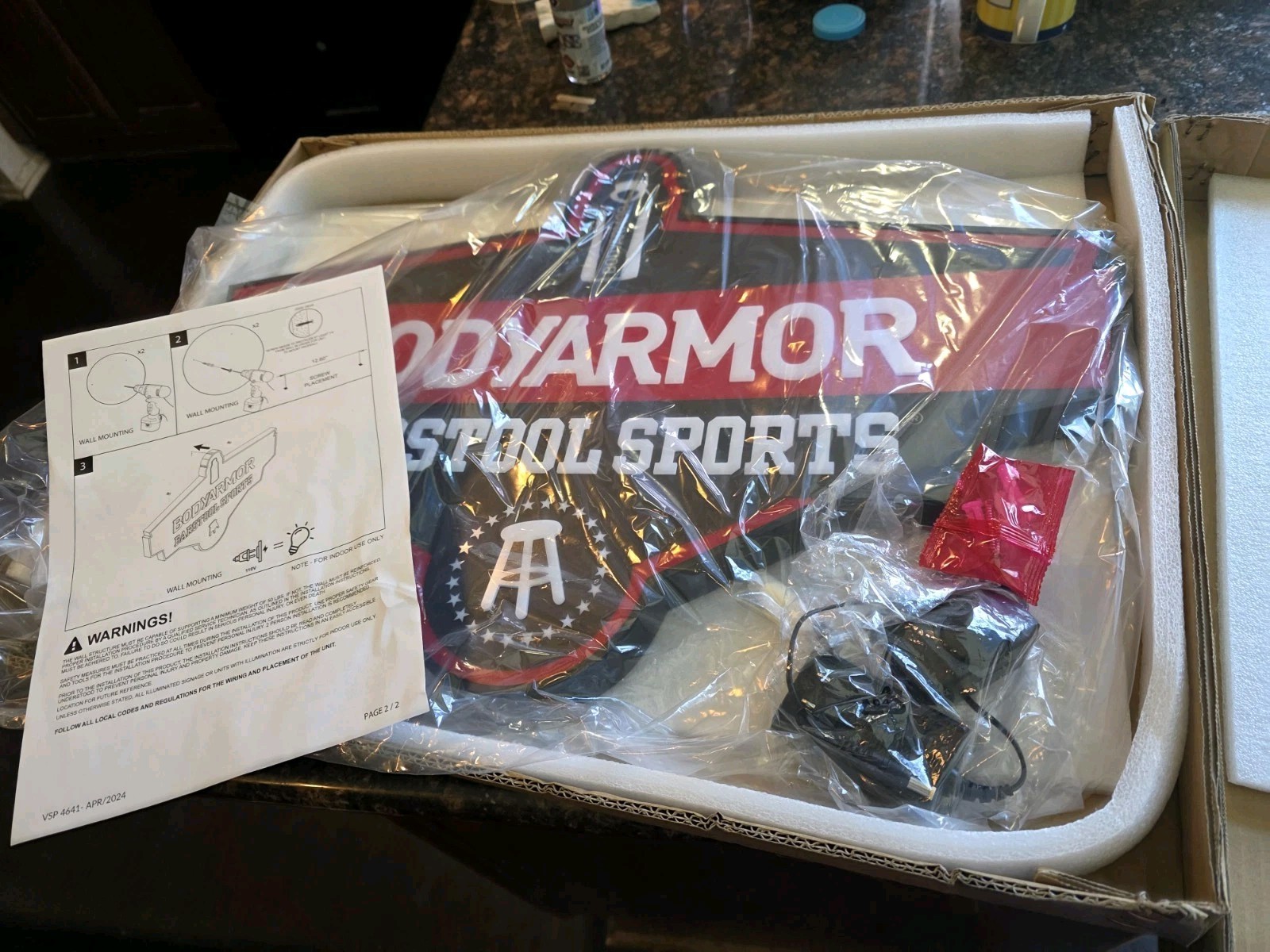 BODY ARMOR Barstool Sports Sign LED Dave Portnoy rare new NIB 24X16 BAR LIGHT
