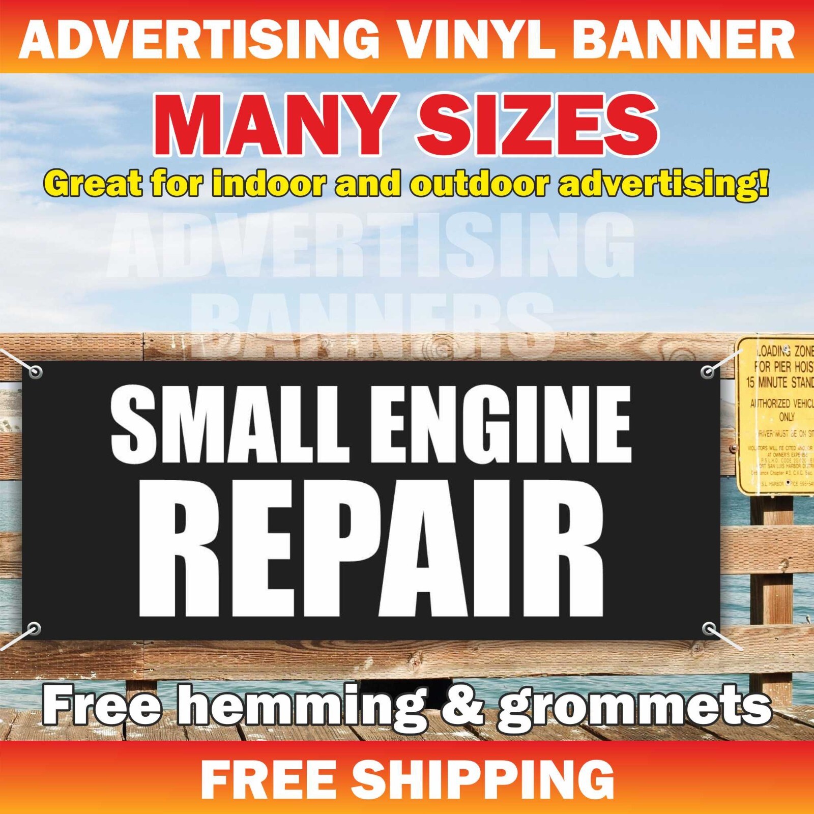 SMALL ENGINE REPAIR Advertising Banner Vinyl Sign Service Car Auto Mechanic Fix