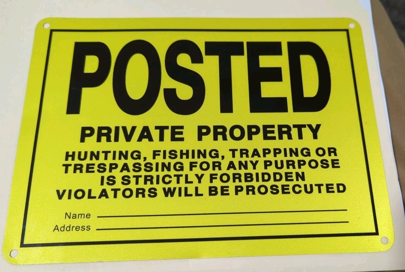 New Posted Private Property Sign Metal No Trespassing Hunter Warning Advertising