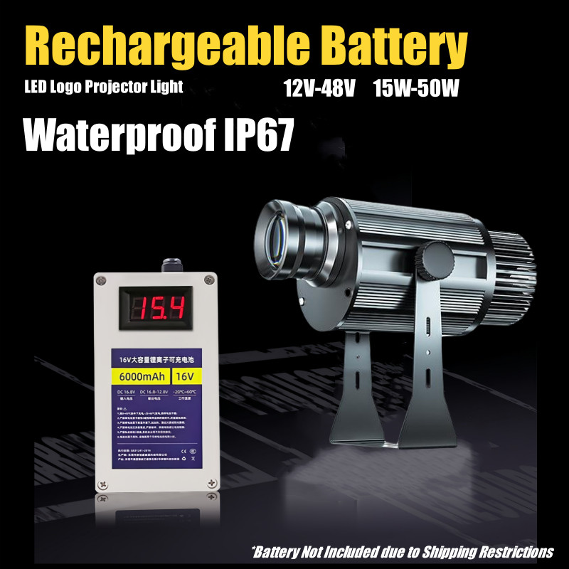 12V-48V LED Logo Projection Light Rechargeable Battery Customize IP68 15W-50W