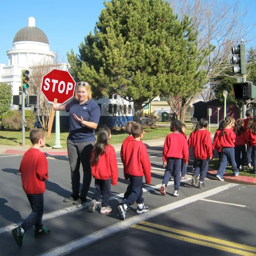 Portable 13-Inch Reflective Stop Sign – Convenient Handheld Traffic Control Tool