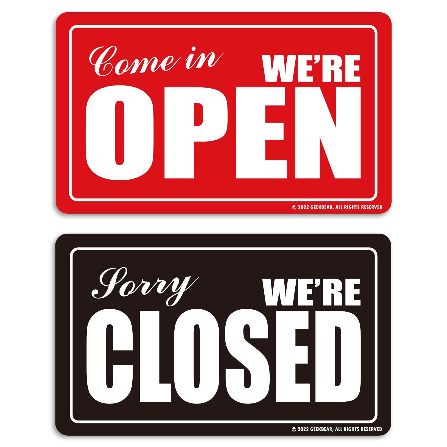 Open Closed Sign – All in One Kit, Double Sided, Acrylic – 7.9 x 7.9 in (01. …