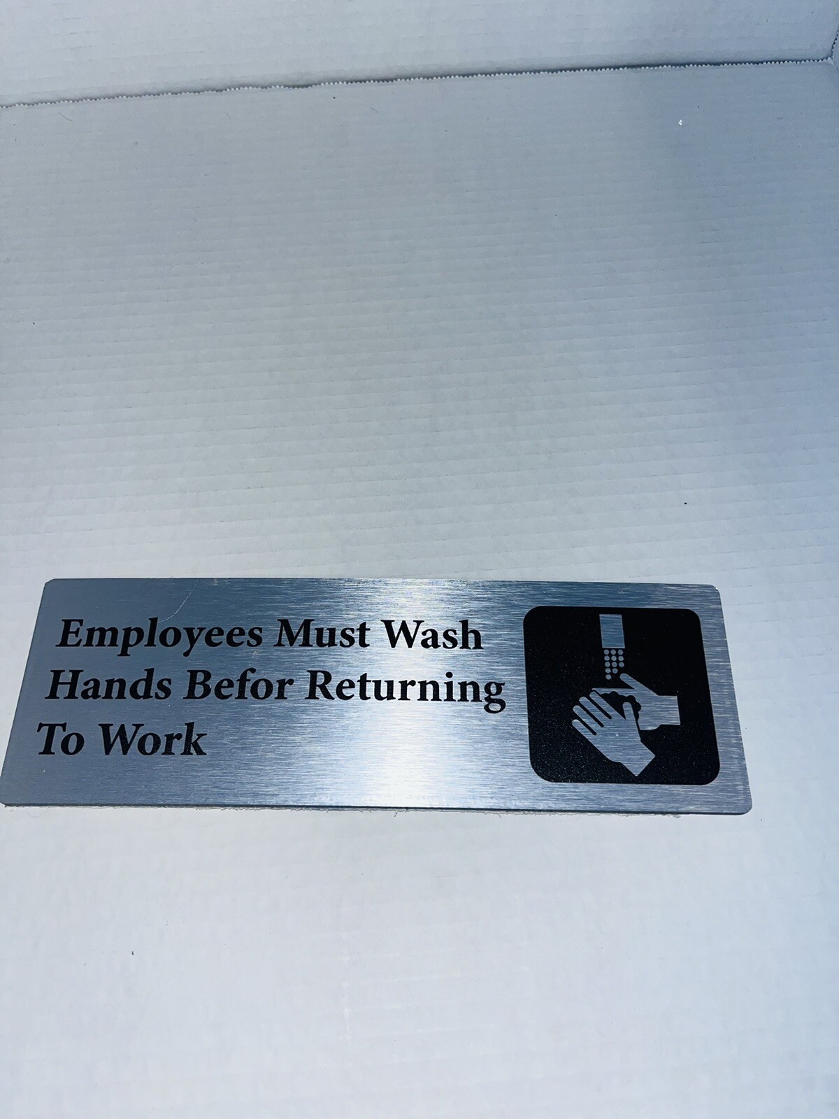 EMPLOYEES MUST WASH HANDS BEFORE RETURNING TO WORK SIGN store signage Adhesive