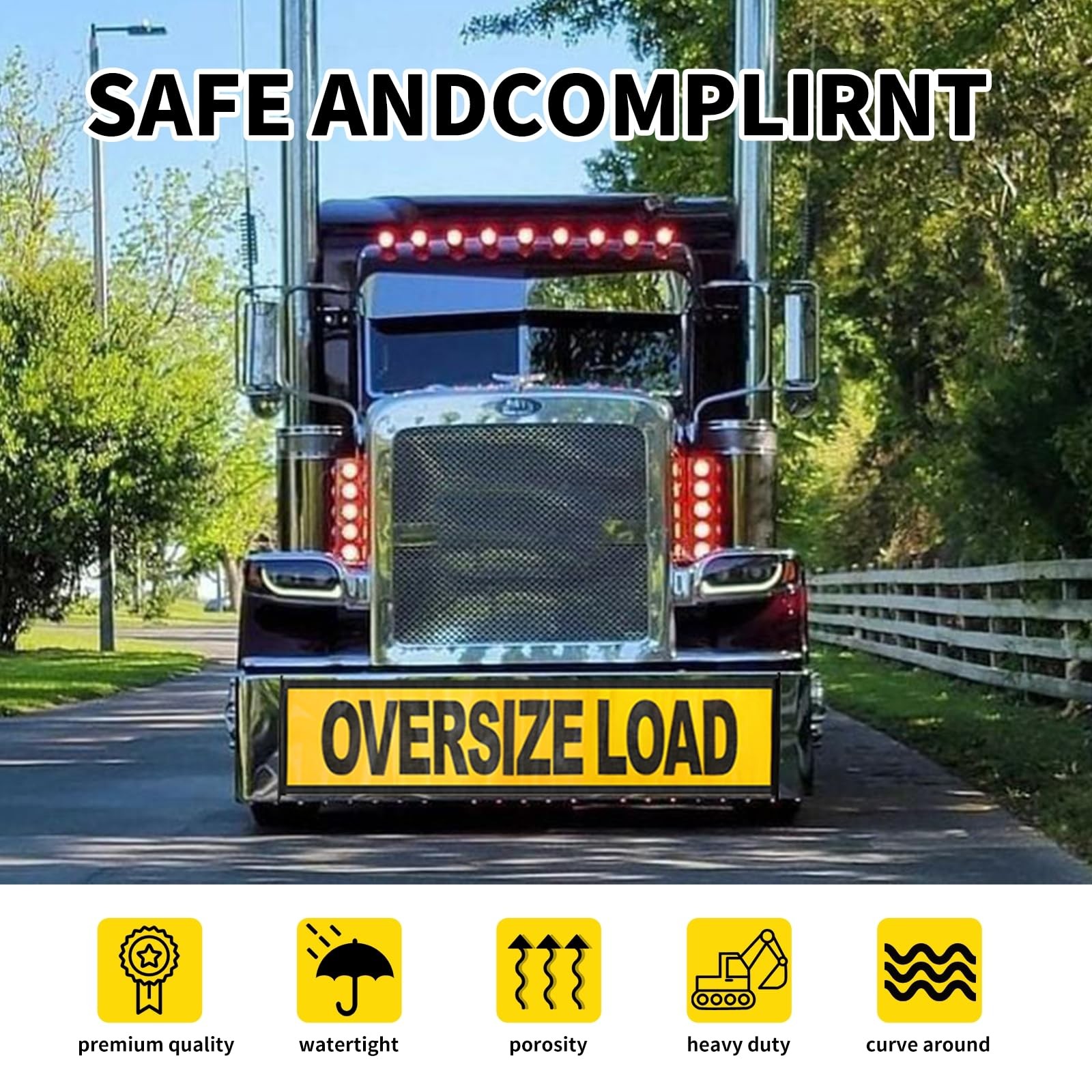Oversize Load Signs for Trucks 2 Pack Oversized Loaded Banner Warning Product…