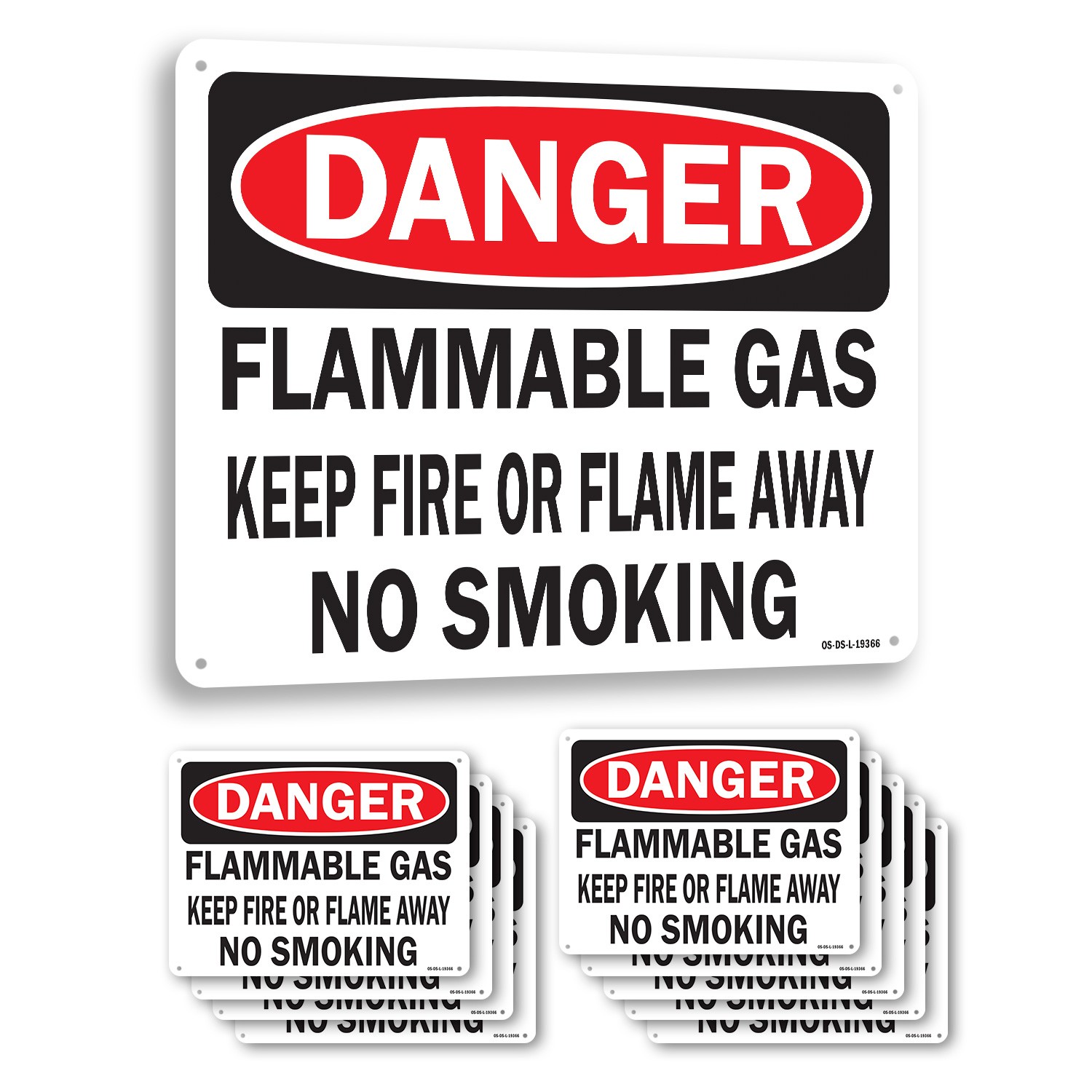 Flammable Gas OSHA Danger Sign Metal, Plastic, Or Decal – 5 or 10 Pack