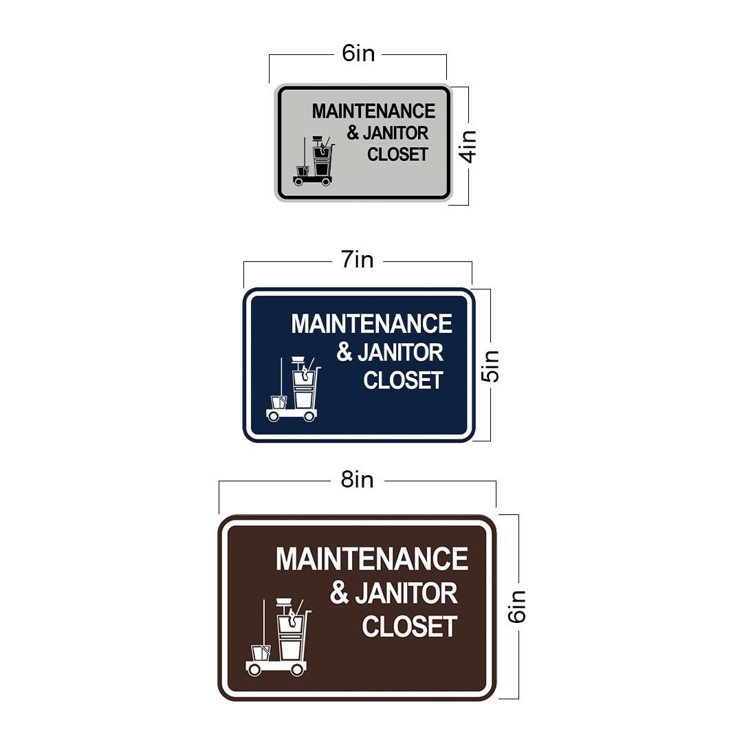 Classic Framed Maintenance & Janitor Closet Sign (Black) – Large 1 Pack