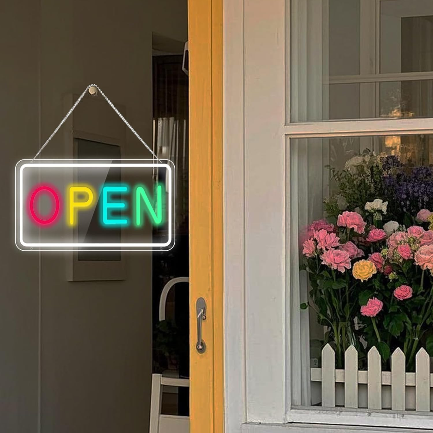 Neon Open Sign for Business,Adjustable Brightness Open Sign with ON/OFF Switch f