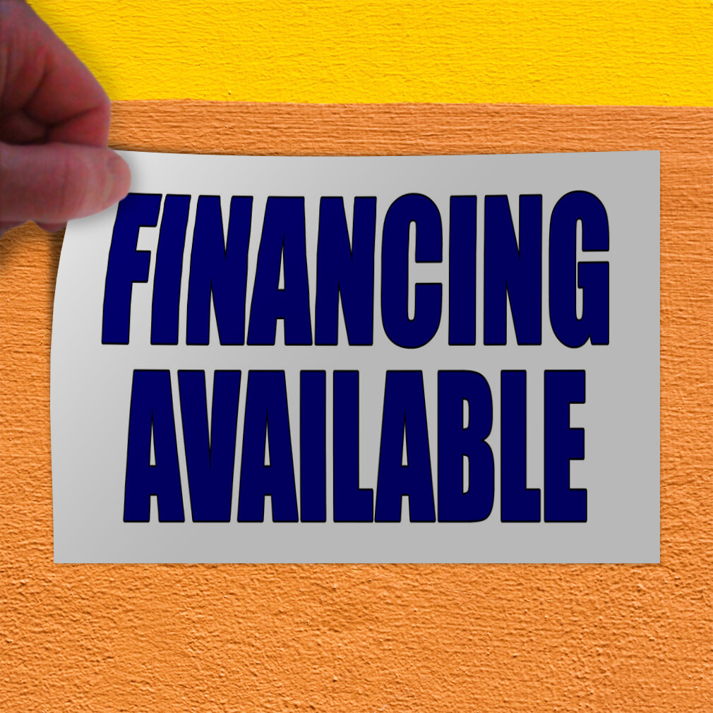 Decal Stickers Financing Available Promotion Business Vinyl Store Sign Label