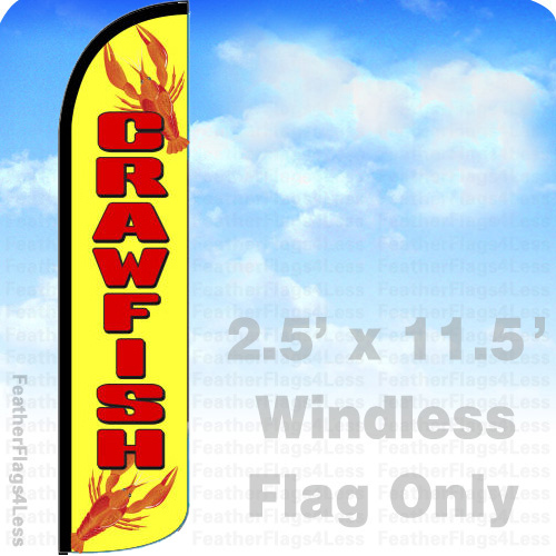 CRAWFISH Windless Swooper Flag Feather Banner Sign 2.5×11.5 – yz