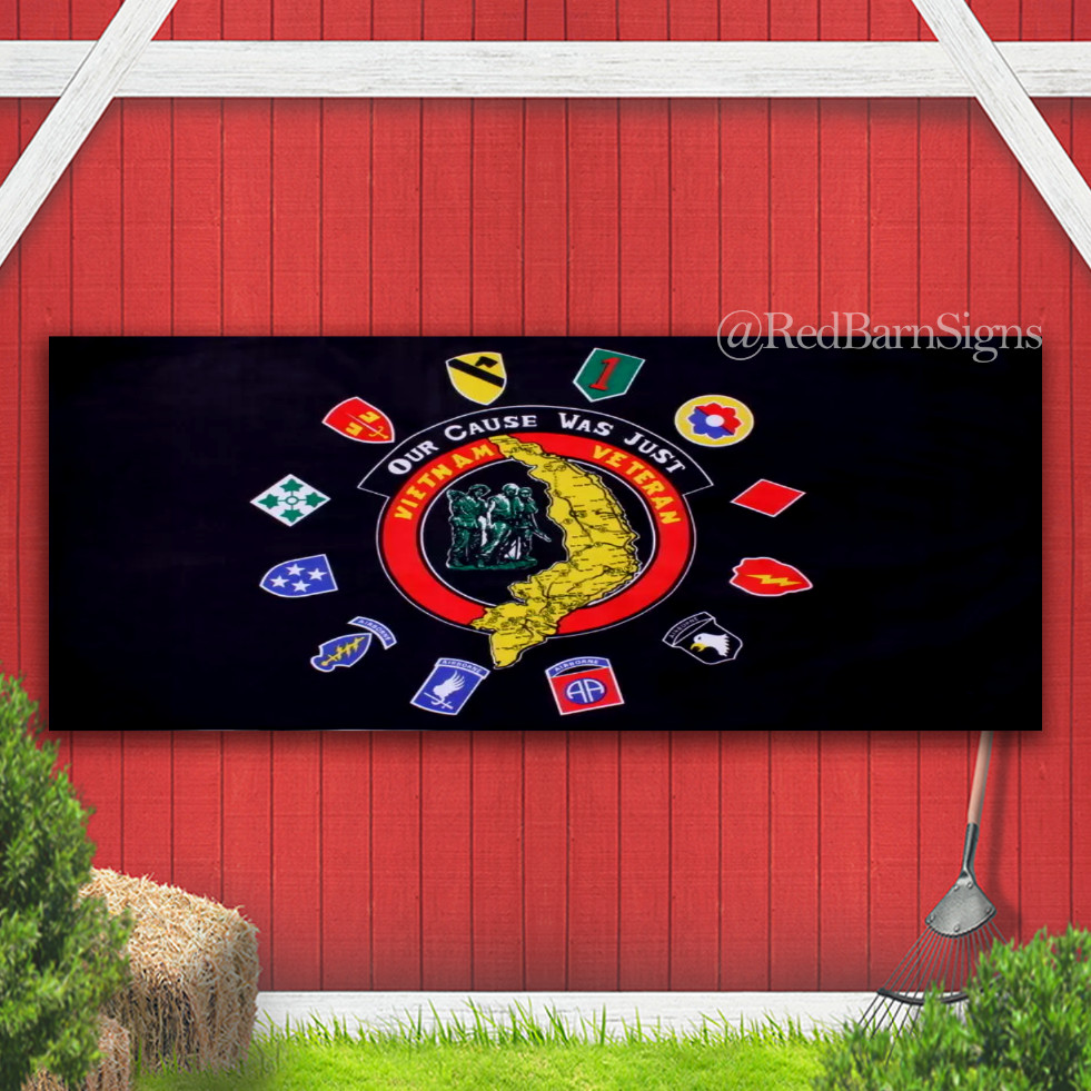 Black Vietnam Veteran Veterans of America Banner Brass Grommets