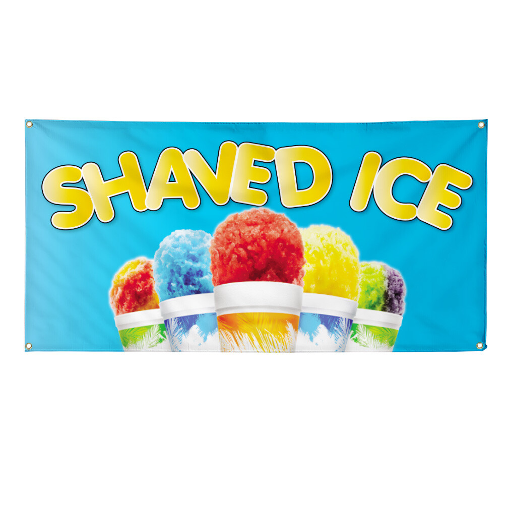 Vinyl Banner Multiple Sizes Shaved Ice Outdoor Advertising Printing G Retail