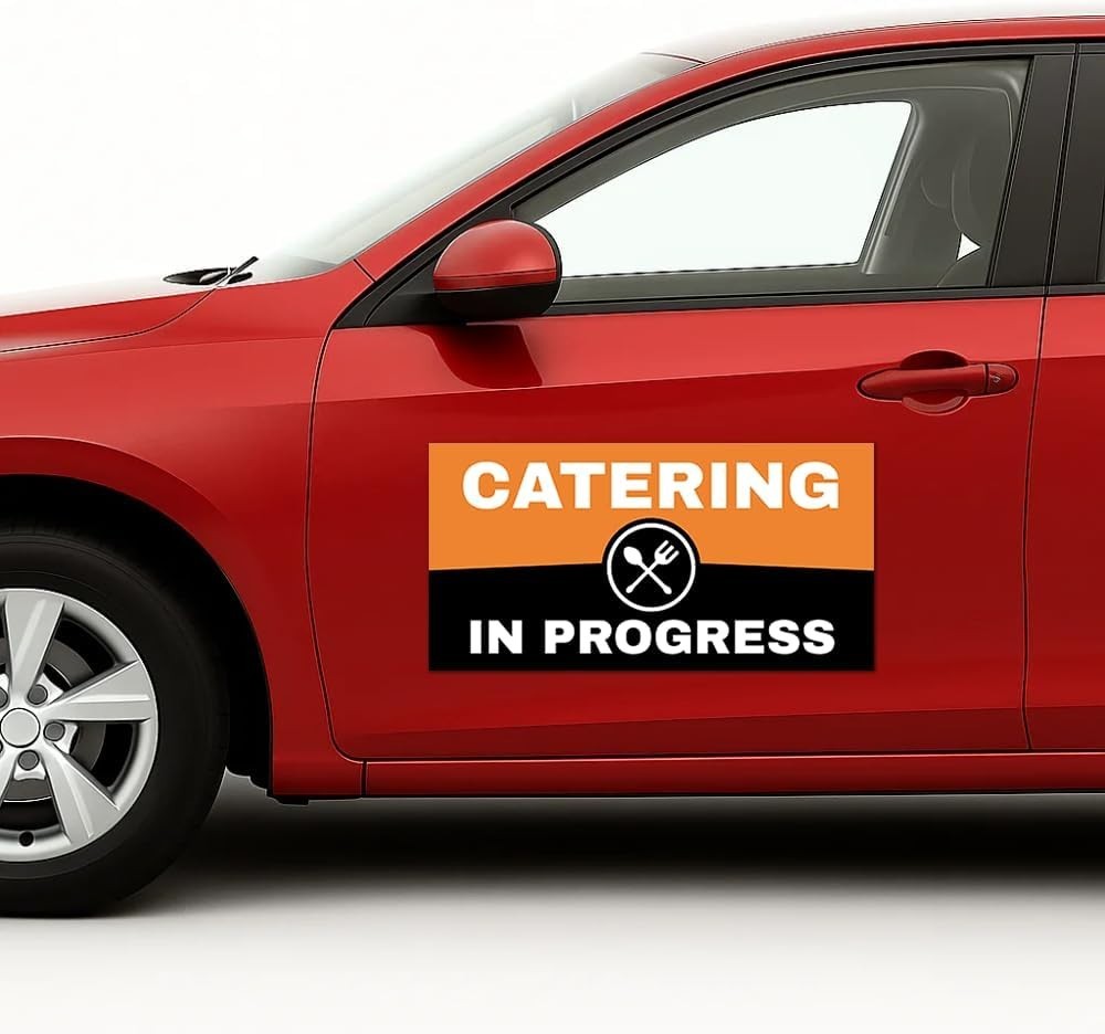 Car Magnetic Sheets 2 Pcs Catering Reusable Magnet Sign for Vehicle Sticker