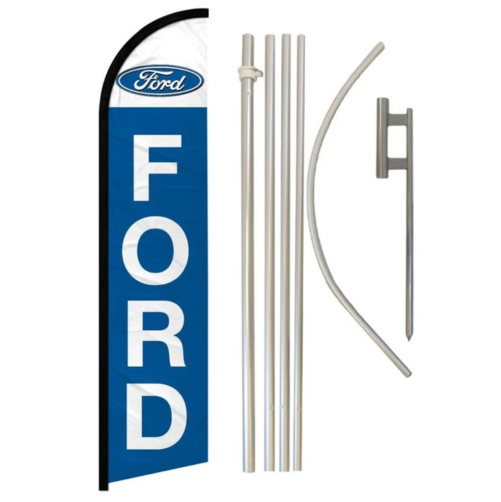 Auto Ford Dodge Dealership Variation Windless Advertising Banner Flag Pole Kit