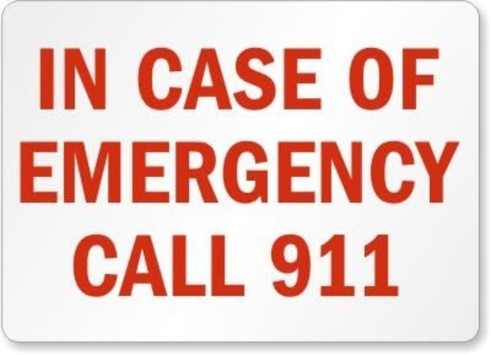 10 x 14 inch “In Case Of Emergency Call 911” Metal Sign, Screen Printed, 40 m…