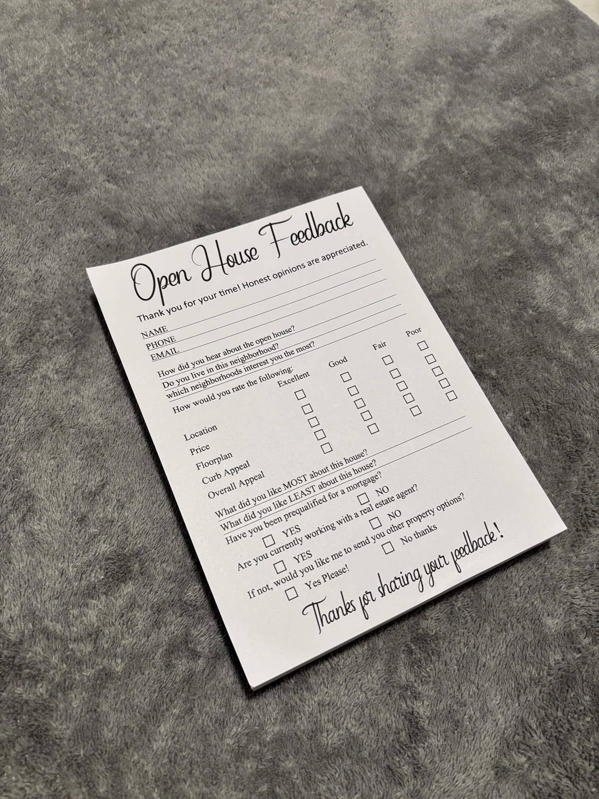 145 Pcs Open House Feedback Notepad Open House Supplies for Realtors Feedback