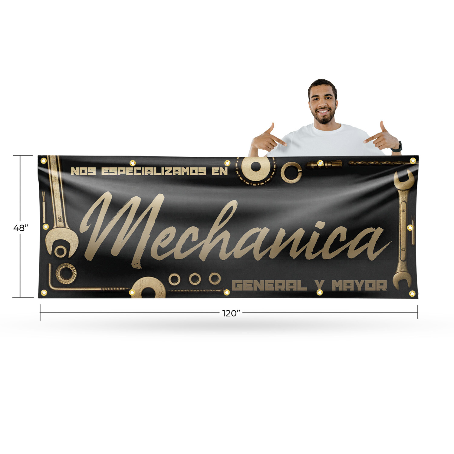 Nos Especializamos en Mechanica General y Mayor Vinyl Banner Sign Metal Grommets