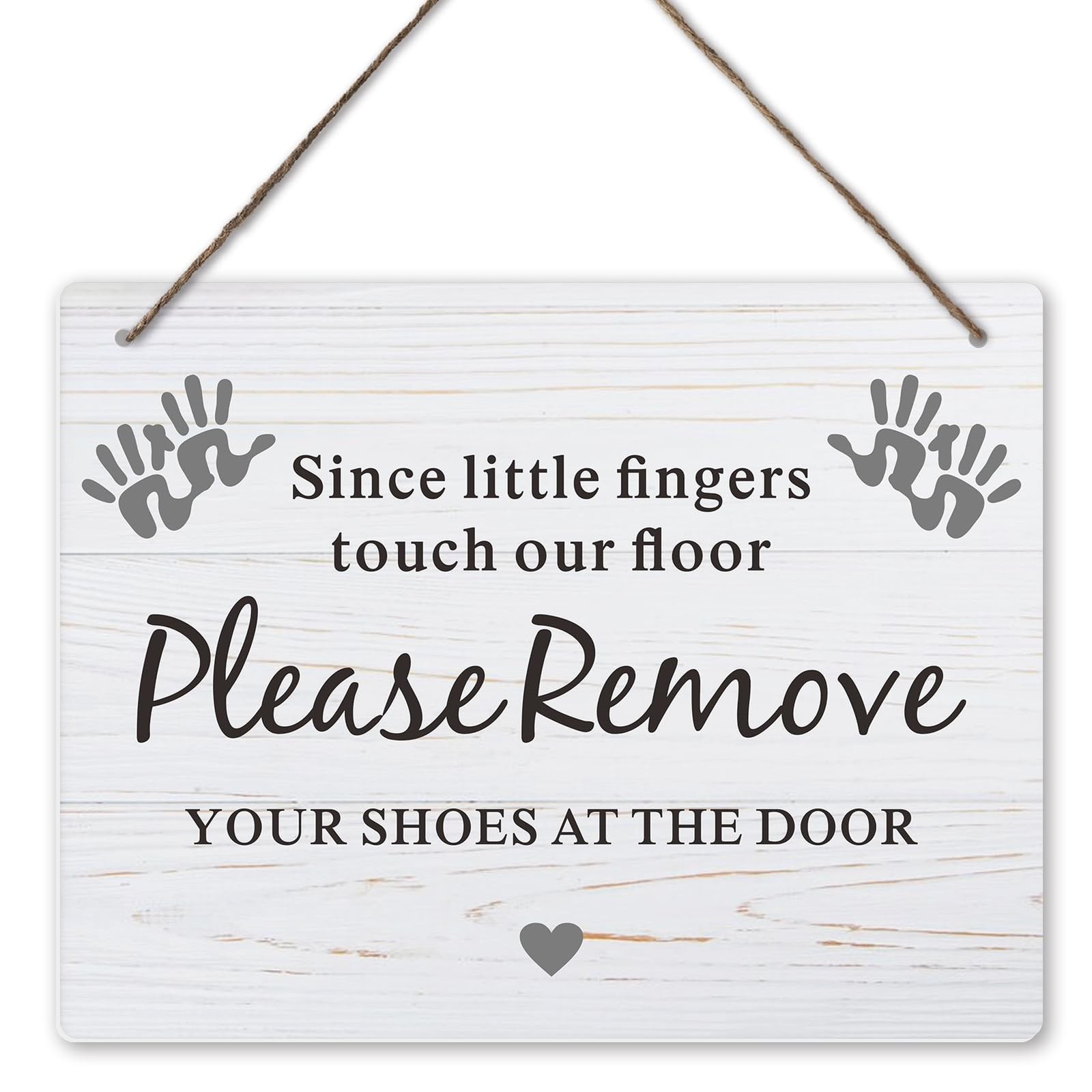 Please Remove Your Shoes Sign, 10×8 Inches Shoes Off Sign for Front Door, Sin…