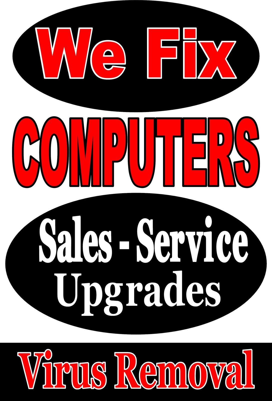 Computer Repair Upgrades Sales Advertising Poster Sign large 36″x48″