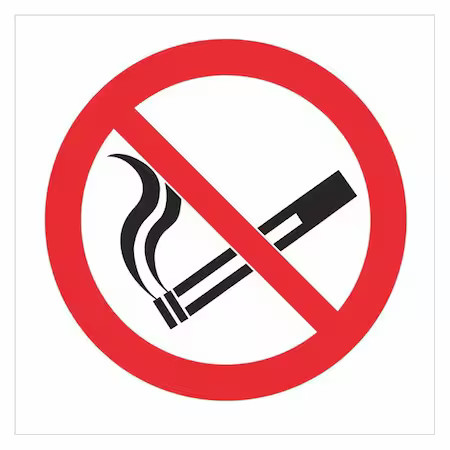 Lyle 400025 No Header, No Smoking Symbol, 6 In W X 6 In H, Square, Polyester