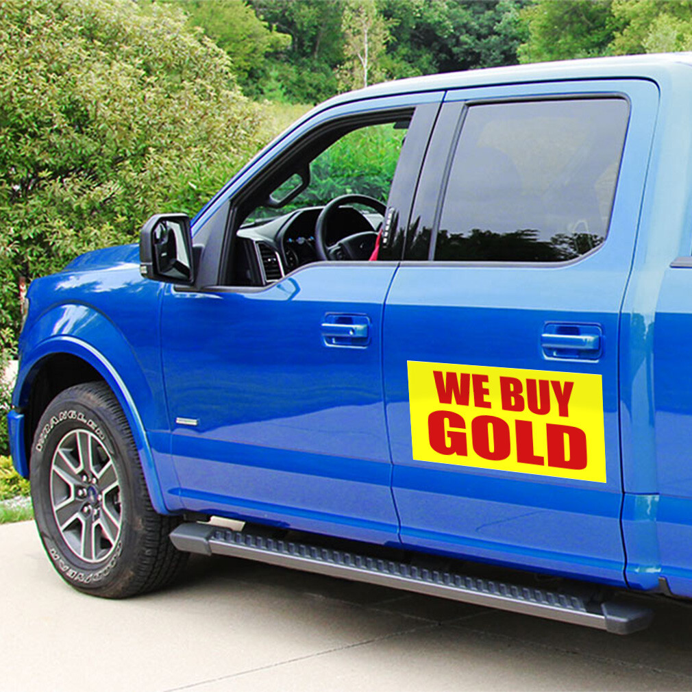 Car Magnet Set of 2 We Buy Gold Promotion Business Industrial Sign