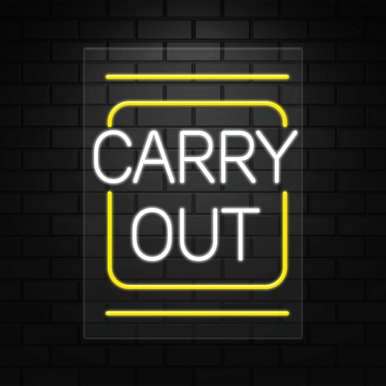 Carry Out Neon Sign for Retail Displays | LED Flex Neon | 18″W x 24″H x 1″D