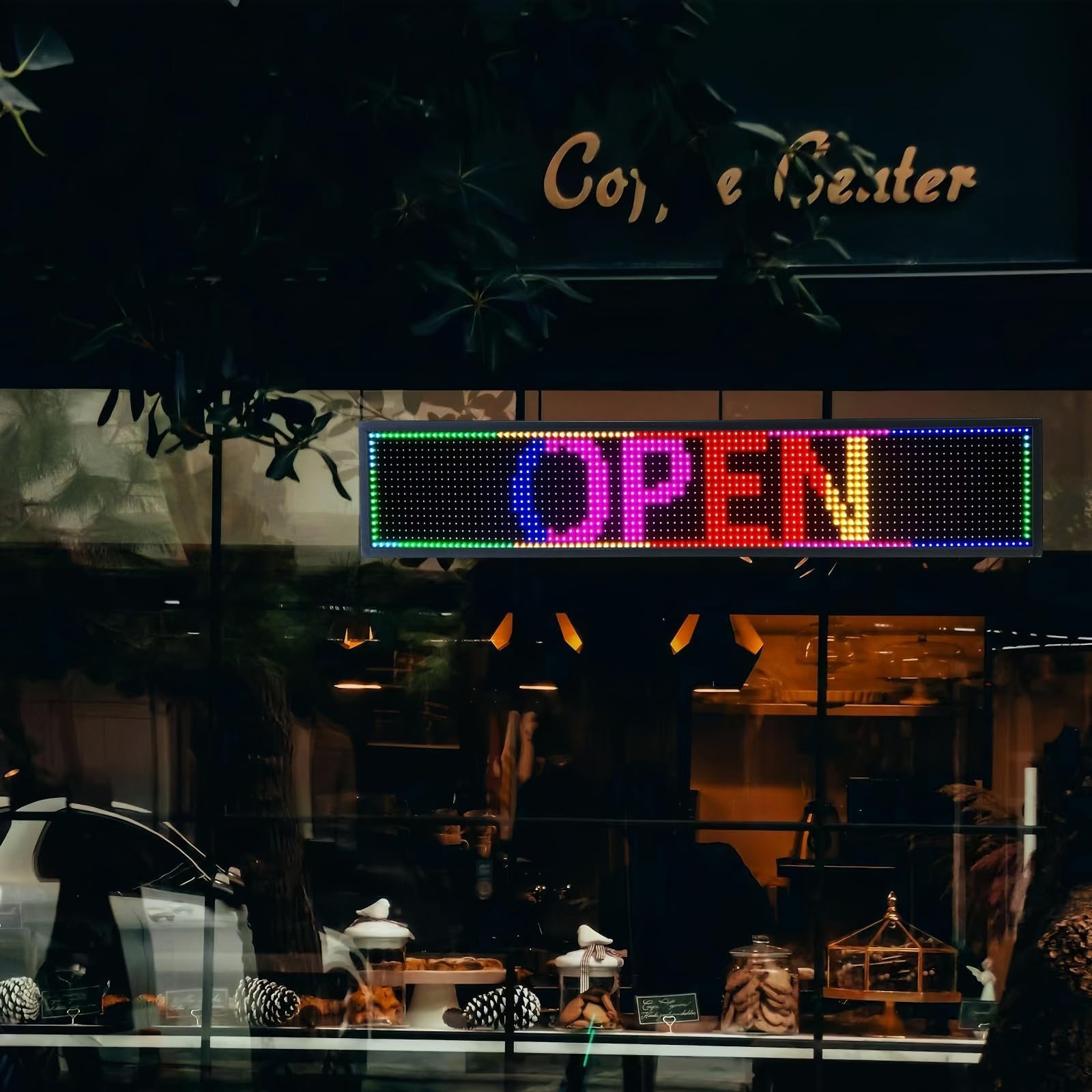 CMEIXINOR WiFi Programmable LED Sign 40″ x 8″, Outdoor P10 Store Sign