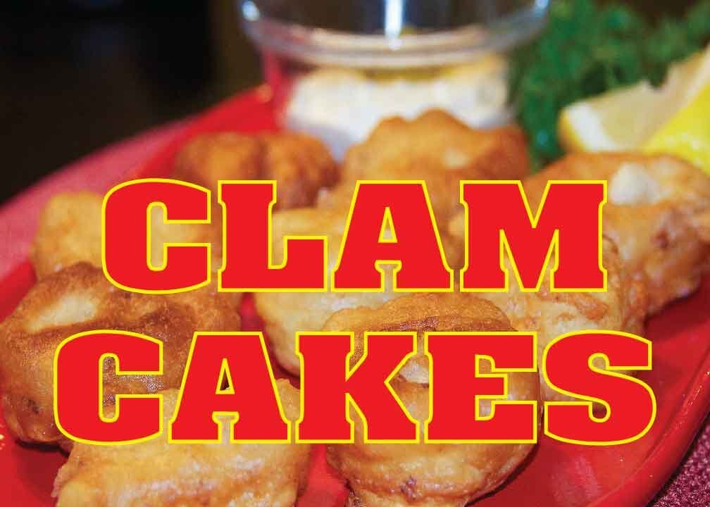 Clam Cakes 14″X10″ Store Retail Food Counter/Wall Sign