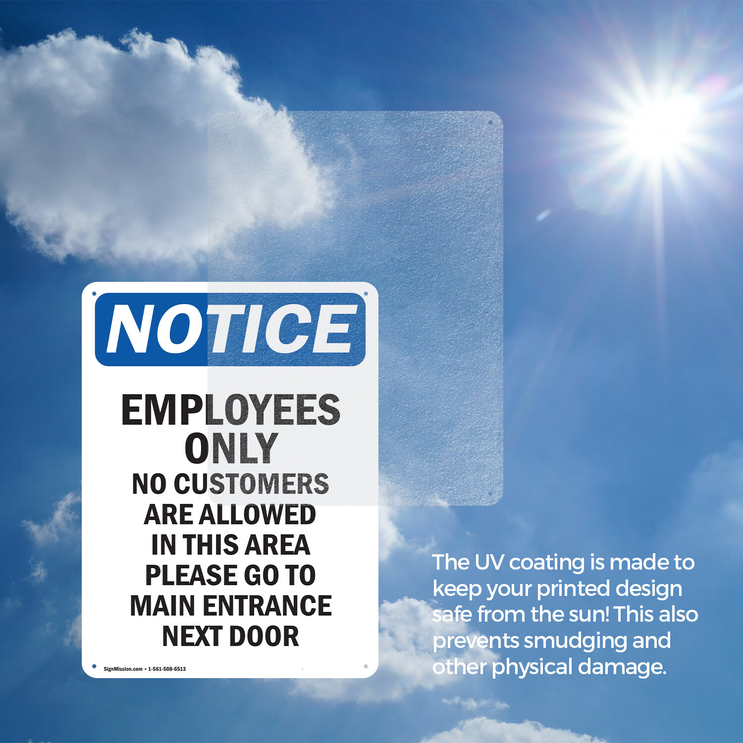 (2 Pack) Employees Only No Customers Are OSHA Notice Sign Decal Metal Plastic