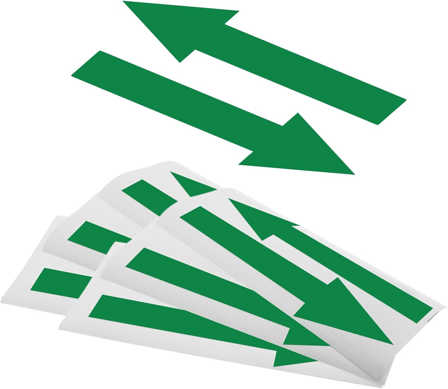 8 X 2 Inch Green Arrow Sign Stickers, 12 Pack Waterproof PVC Removable Self Adhe