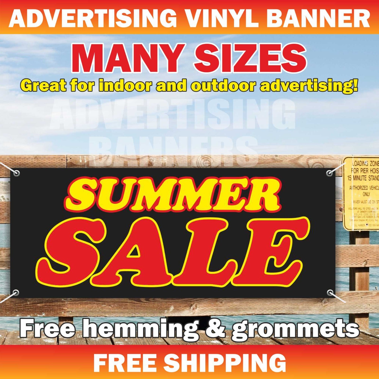 SUMMER SALE Advertising Banner Vinyl Mesh Sign Clearance Retail Shop Discount