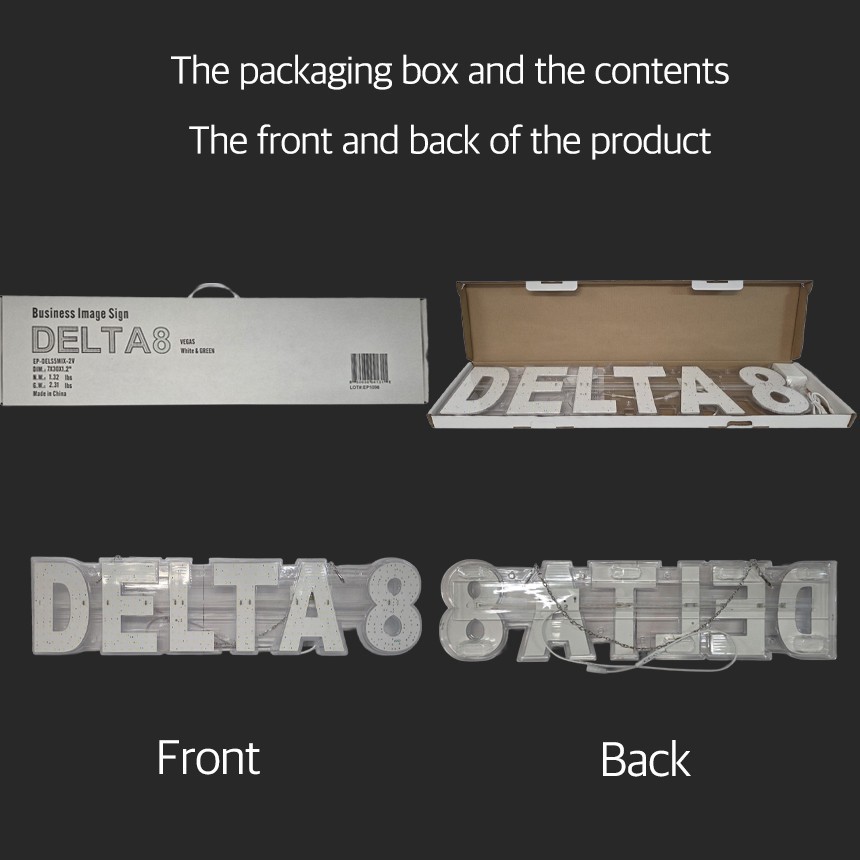 EPL Signs DELTA8 White/Green LED Sign Business 7″x30″ 2G Blinking Mode