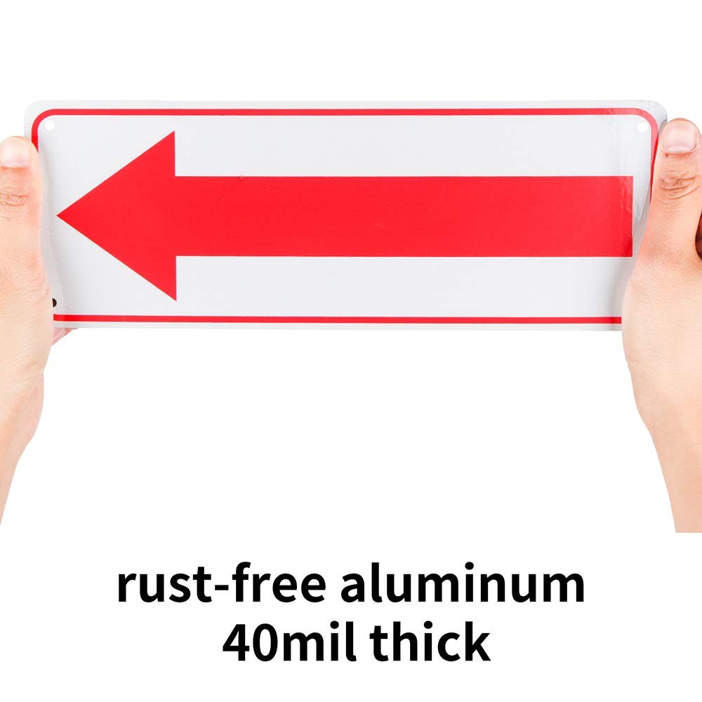 4-Pack Arrow Sign,For Indoor or Outdoor Useï¼Œ10″X 3.5″ .04″ Aluminum Reflect…