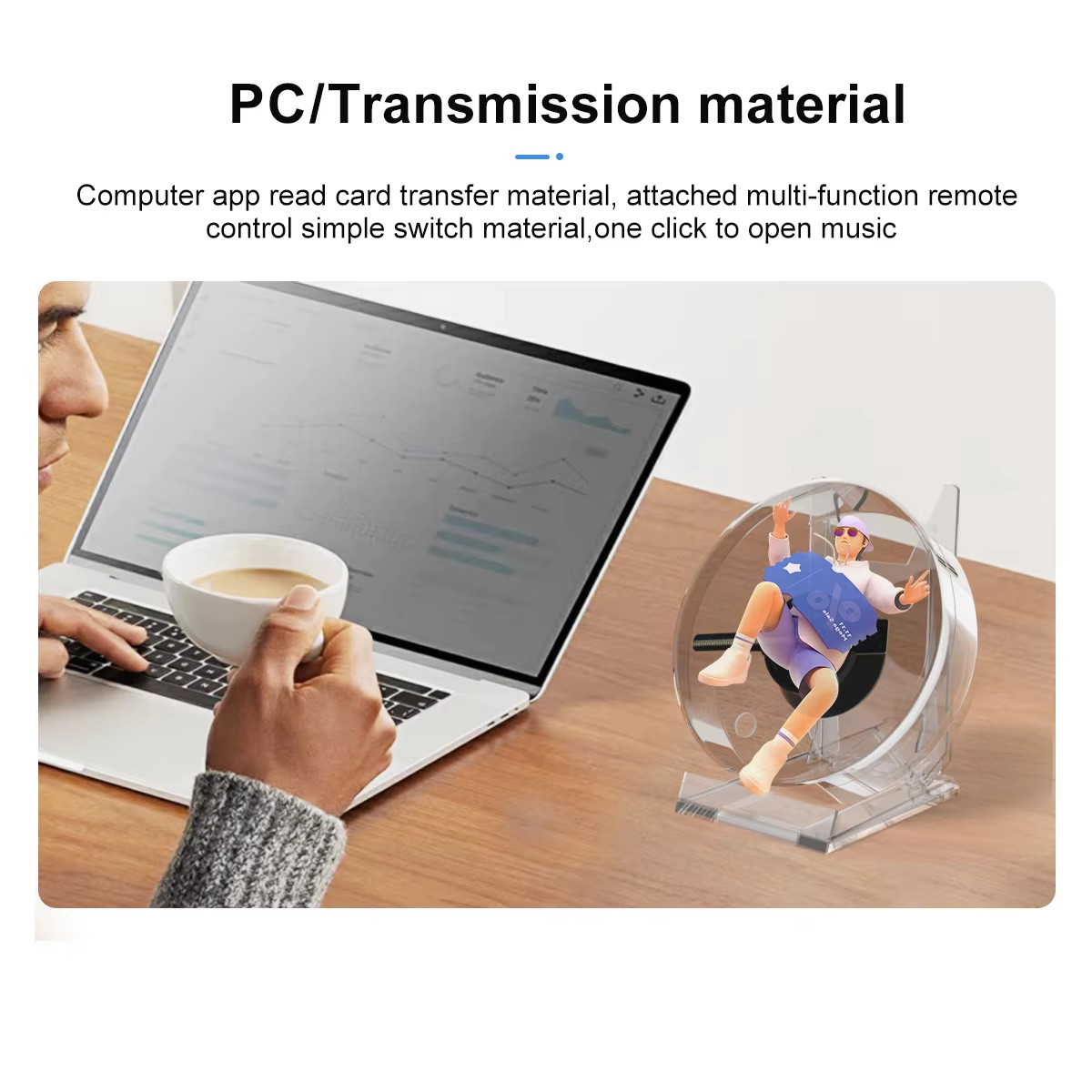 3D Holographic Advertising Lights LED Desktop Model Fan Screen with Audio Playba