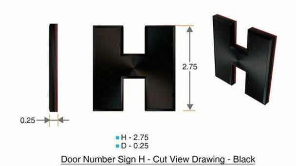 1 PCS – Apartment Number Sign/Mailbox Number Sign,Letter H (Black 3D, …ref0420