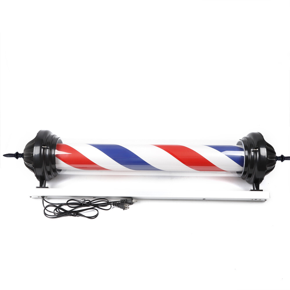 40″ Outdoor Barber Shop Pole Rotating Light Hair Salon Sign Illuminated Light