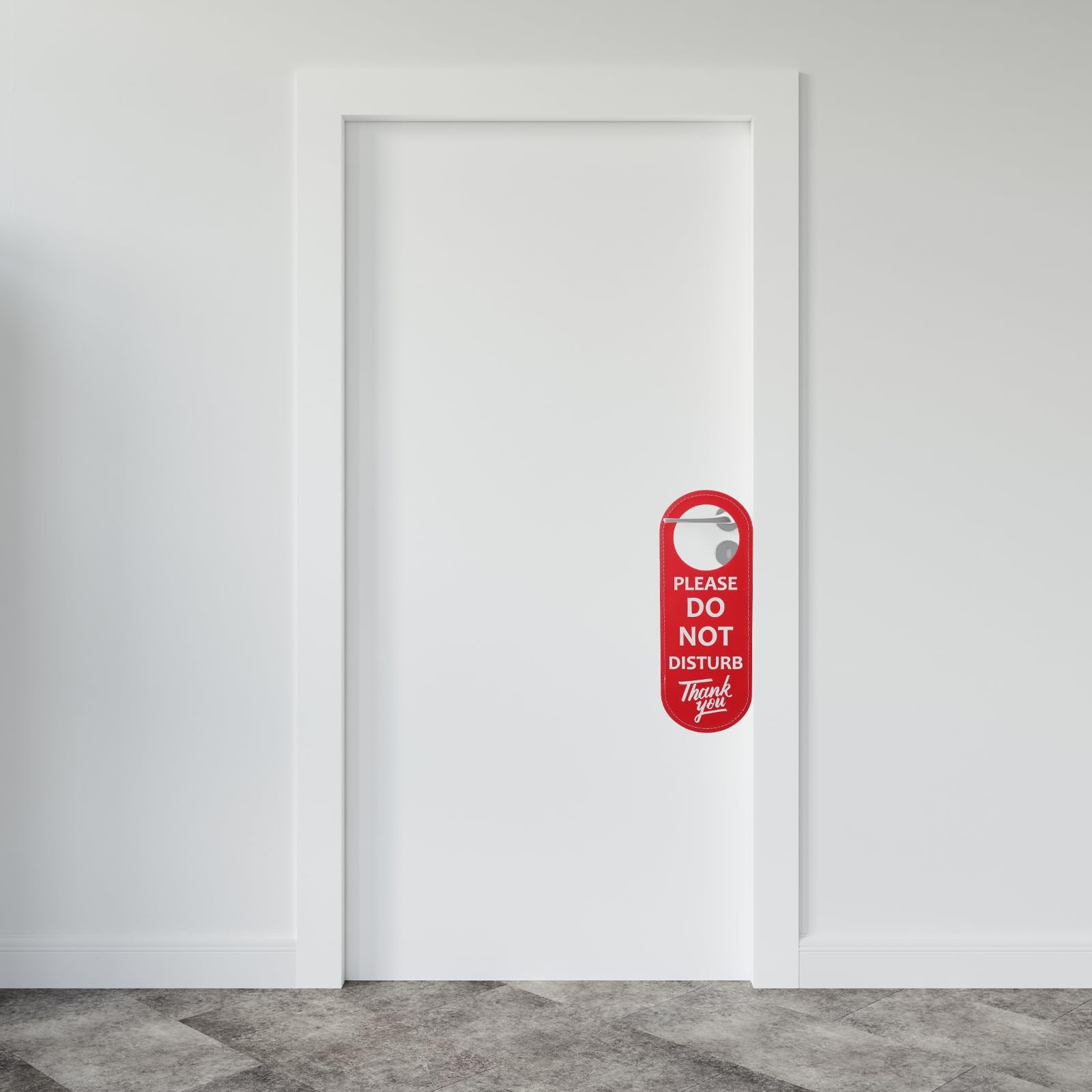 PU Leather Double Sided Do Not Disturb Door Hanger Privacy Sign Office Dorm