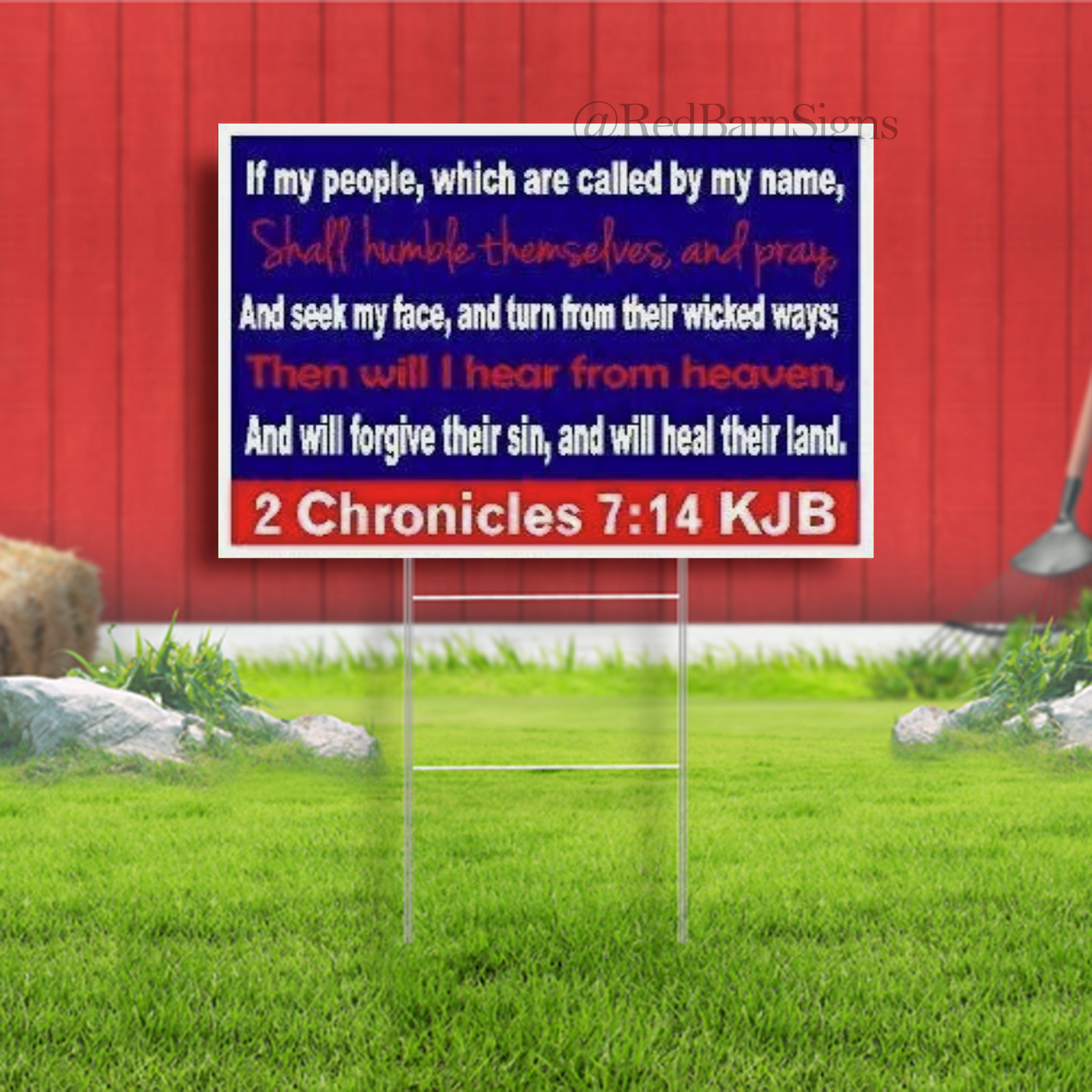 2 Chronicles 7 14 Yard Sign Road with Stand LAWN SIGN