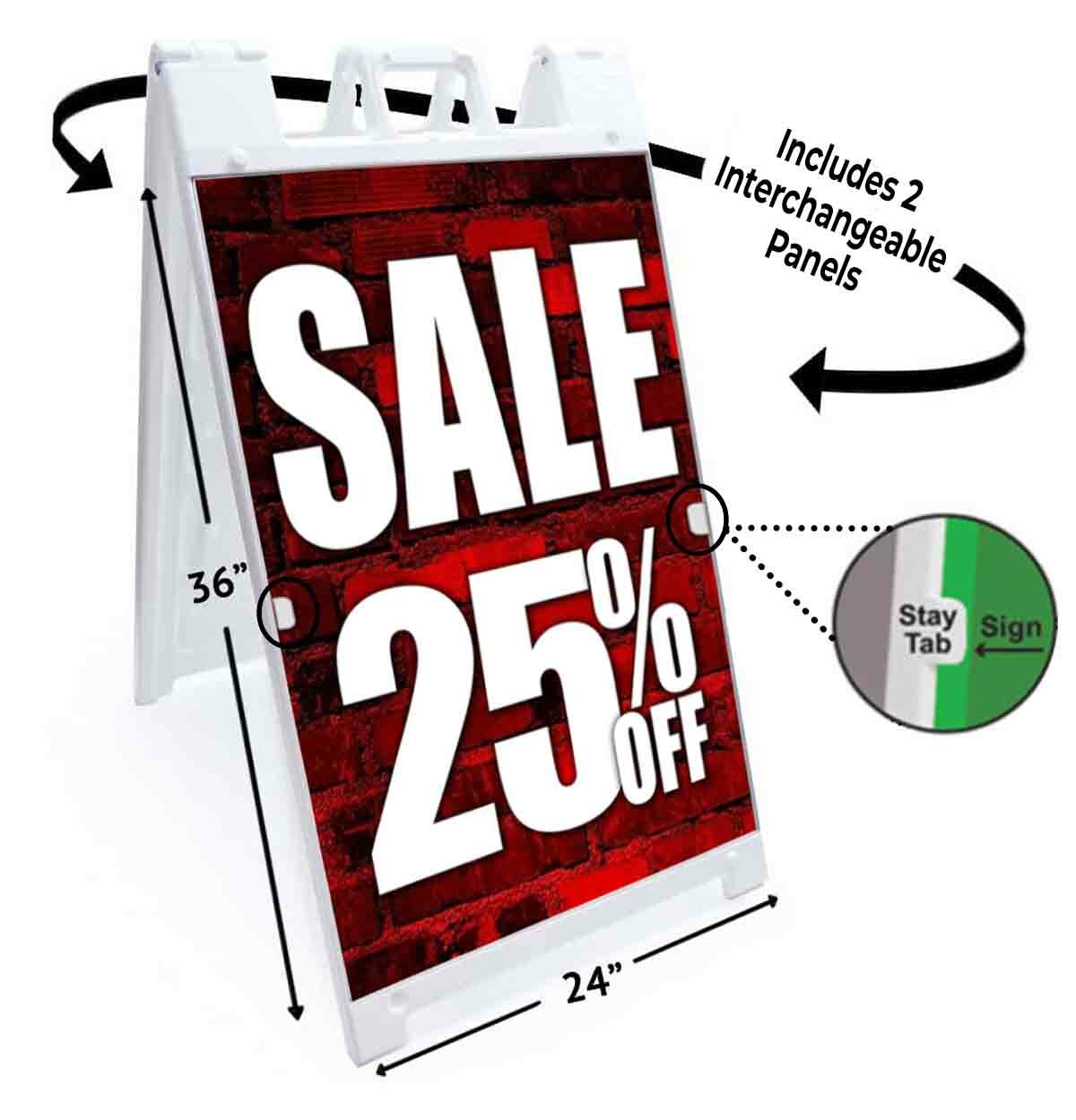 SALE 25% OFF Signicade 24×36 Aframe Sidewalk Sign Banner Decal DISCOUNT SPECIAL